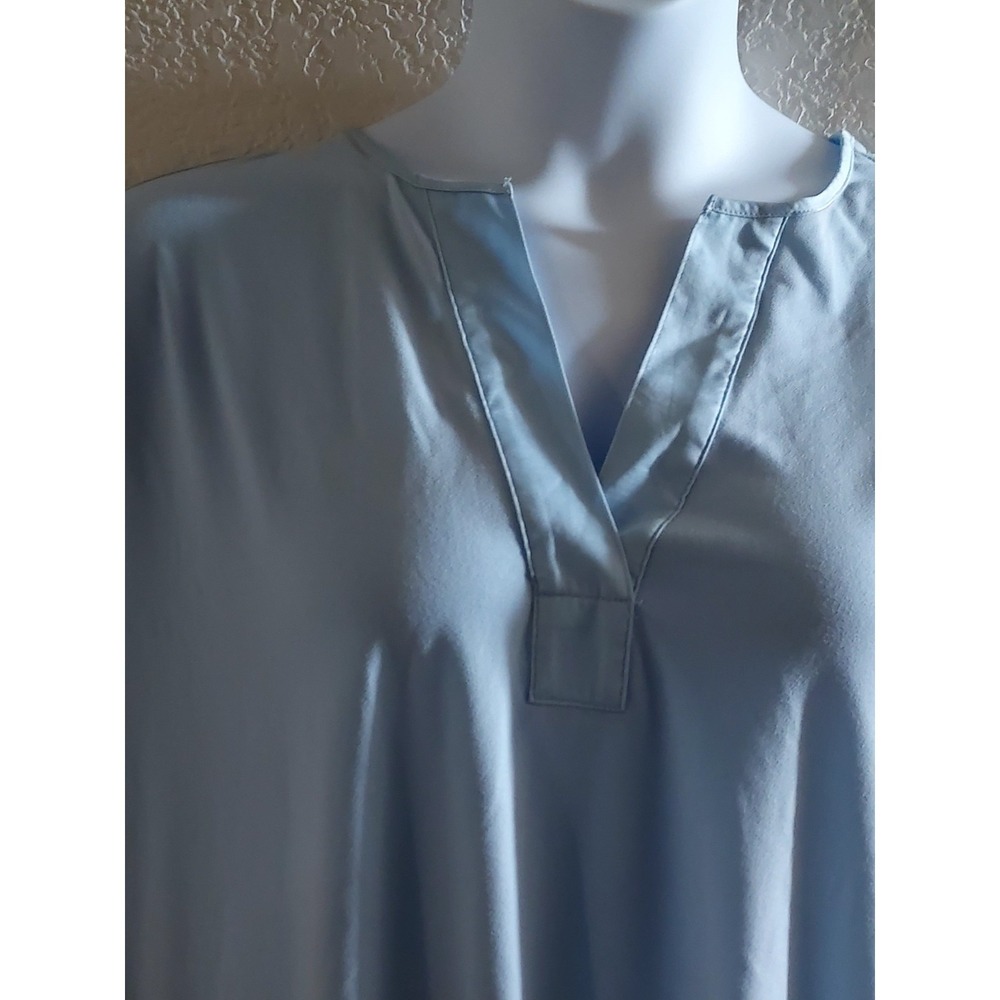 Banana Republic Shirt Womens XL Baby BlueV‎ Neck 3/4 Sleeve Stretch Pullover Top